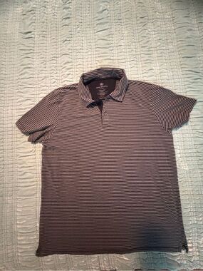 Mack Weldon Men's Striped Polo - Black and White-XL